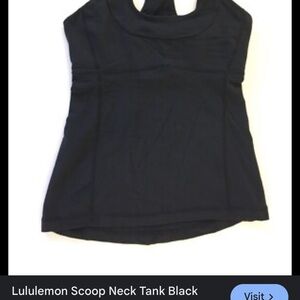lululemon athletica Black Scoop Neck Tank Top no size 10/12